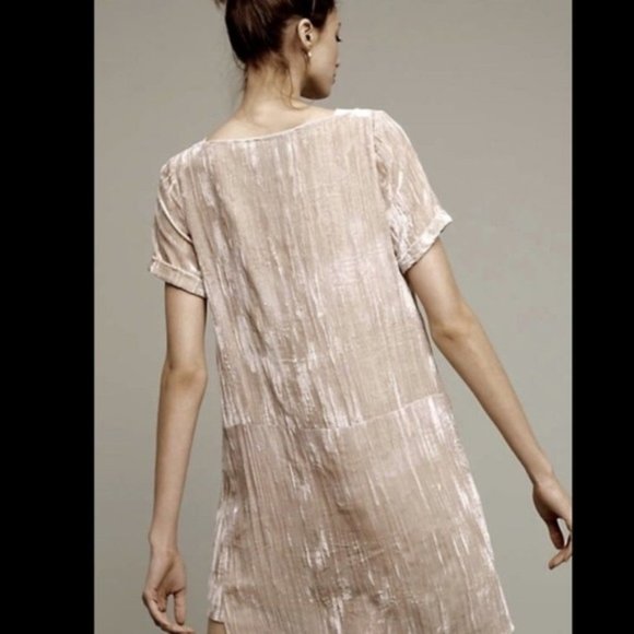 Floreat Crushed Velvet Short Sleeve Shift Dress - Picture 4 of 5